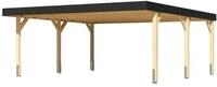 Karibu Carport Doppelcarport Leimholz 1/2 ohne Rundb&ouml;gen 558 x 576,5 cm