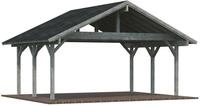 Palmako Carport Robert 20,6 m&sup2; Grau tauchimpr&auml;gniert Holzcarport