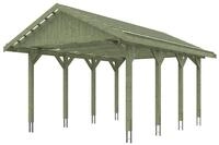 Skan Holz Wallgau - Satteldach Einzelcarport Breite 430 cm Gr. 1 - 430 x 600 cm