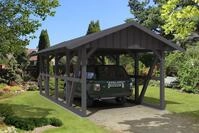 Skan Holz Schwarzwald Satteldach Einzelcarport 424 cm Holzcarport
