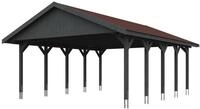 Skan Holz Wallgau - Satteldach Doppelcarport Breite 620 cm Gr. 2 - 620 x 750 cm