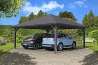 Skan Holz Carport Taunus 634 x 634 cm-schiefergrau Holzcarport