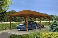 Skan Holz Carport Taunus 439 x 786 cm-nussbaum Holzcarport