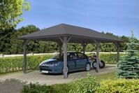 Skan Holz Carport Taunus 439 x 786 cm-schiefergrau Holzcarport