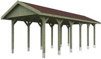 Skan Holz Wallgau - Satteldach Einzelcarport Breite 380 cm Gr. 3 - 380 x 900 cm