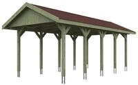 Skan Holz Wallgau - Satteldach Einzelcarport Breite 380 cm Gr. 2 - 380 x 750 cm