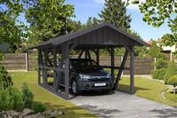 Skan Holz Schwarzwald Satteldach Einzelcarport 424 cm Holzcarport