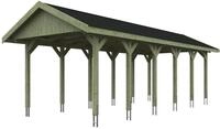Skan Holz Wallgau - Satteldach Einzelcarport Breite 380 cm Gr. 3 - 380 x 900 cm