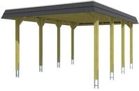 Skan Holz Spreewald - Walmdach Carport Breite 396 cm Gr. 1 - 396 x 589 cm Nut-...