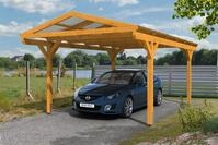 Skan Holz Carport Westerwald 362 x 648 cm eiche hell Holzcarport