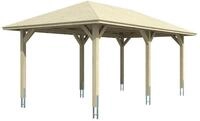 Skan Holz Carport Taunus 374 x 656 cm-farblich unbehandelt Holzcarport