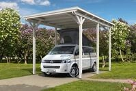 Skan Holz Caravan-Carport Emsland 404x604 cm mit erh&ouml;hter Einfahrt-wei&szlig;...