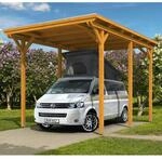 Skan Holz Caravan-Carport Emsland 404x604 cm mit erh&ouml;hter Einfahrt-eiche hell