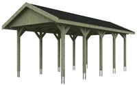 Skan Holz Wallgau - Satteldach Einzelcarport Breite 380 cm Gr. 2 - 380 x 750 cm