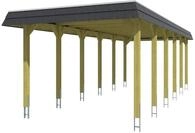 Skan Holz Spreewald - Walmdach Carport Breite 345 cm Gr. 3 - 345 x 893 cm Nut-...