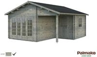 Palmako Gartenhaus Irene 21,9+5,2 m&sup2; - 44 mm Grau tauchimpr&auml;gniert