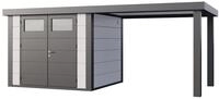Telluria Metallger&auml;tehaus Classico 2724 mit 280 cm Seitendach wei&szlig; Seitendach 280