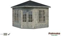 Palmako Pavillon Melanie 6,6 m&sup2; - 44 mm Grau tauchimpr&auml;gniert