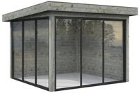 Palmako Gartenhaus Connect Lenna 8,3 m&sup2; SET 401 Slide grau tauchgrundiert