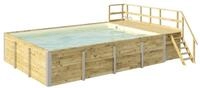 Weka Massivholzpool 595 Gr. 2 - 45 mm - 636 x 400 cm Poolfolie: sand