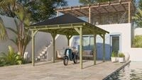 Karibu 4-Eck Pavillon Perida kesseldruckimpr&auml;gniert Sparset inkl. Dachschindeln