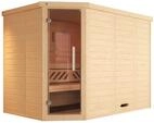 Weka Premium Massivholz-Elementsauna Kemi Eck 2 Ganzglast&uuml;r, Ohne Ofen