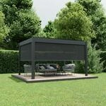 Ximax Seitenmarkise f&uuml;r Lamellendach Pergola Shade 400 cm dunkelgrau / dunkelgrau
