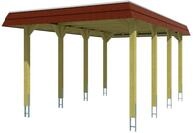 Skan Holz Spreewald - Walmdach Carport Breite 345 cm Gr. 1 - 345 x 589 cm Nut- und
