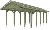Skan Holz Wallgau - Satteldach Einzelcarport Breite 380 cm Gr. 3 - 380 x 900 cm