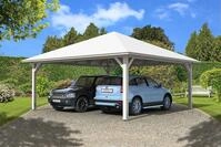 Skan Holz Carport Taunus 634 x 634 cm-wei&szlig; Holzcarport