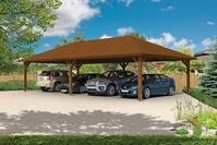 Skan Holz Carport Taunus 1176 x 634 cm-nussbaum Holzcarport