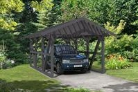 Skan Holz Schwarzwald Satteldach Einzelcarport 424 cm Holzcarport