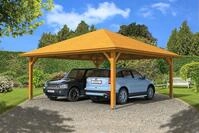 Skan Holz Carport Taunus 634 x 634 cm-eiche hell Holzcarport