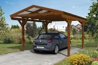 Skan Holz Carport Westerwald 362 x 541 cm nussbaum Holzcarport
