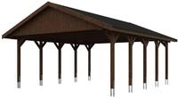 Skan Holz Wallgau - Satteldach Doppelcarport Breite 620 cm Gr. 2 - 620 x 750 cm