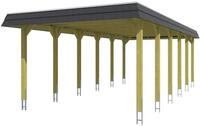 Skan Holz Spreewald - Walmdach Carport Breite 396 cm Gr. 3 - 396 x 893 cm Nut-...