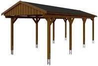 Skan Holz Fichtelberg - Satteldach Einzelcarport Breite 317 cm Gr. 2 - 317 x 808 cm
