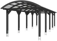 Skan Holz Franken Bogendach Einzelcarport Gr.3 376x969cm anthrazit Holzcarport