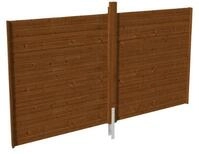Skan Holz R&uuml;ckwand f&uuml;r Einzelcarports - Profilschalung-Gr&ouml;&szlig;e 2 nussbaum 2