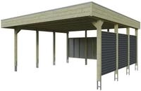 Skan Holz Carport Friesland Hybrid Set 13 557x555 cm inkl. R&uuml;ck- und Seitenw&auml;nde