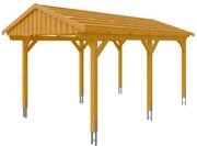 Skan Holz Fichtelberg - Satteldach Einzelcarport Breite 317 cm Gr. 1 - 317 x...