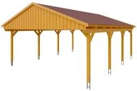 Skan Holz Fichtelberg - Satteldach Doppelcarport Breite 423 cm Gr. 2 - 618 x 808 cm