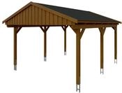 Skan Holz Fichtelberg - Satteldach Einzelcarport Breite 317 cm Gr. 1 - 423 x...