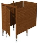 Skan Holz Abstellraum C7 f&uuml;r Carports - Profilschalung-nussbaum