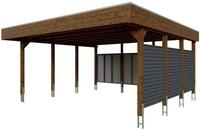 Skan Holz Carport Friesland Hybrid Set 13 557x555 cm inkl. R&uuml;ck- und...