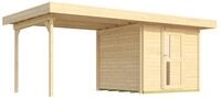 Weka Gartenhaus Designhaus 172 B mit Design-Einzelt&uuml;re und Anbau (295 cm)