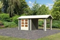 Karibu Gartenhaus Theres 3 Inkl. 2,6m 1 Dachausbauelement - 28mm-244 x 244 cm-
