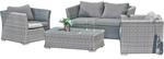 Garden Pleasure Lounge-Set AVILA, Aluminium / Polyrattan / 100 % Polyester / Glas