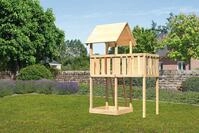 Akubi Kinderspielturm Lotti inkl. Anbauplattform naturbelassen
