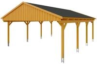 Skan Holz Fichtelberg - Satteldach Doppelcarport Breite 423 cm Gr. 2 - 618 x 808 cm